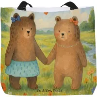 Mr. & Mrs. Panda Tote Bag Bär Freundin Design - Weiß - Geschenk, Laptoptasche, Beste Freund Liebe Liebesbeweis Verliebt Kumpel Kumpeliene, Reisetasche, Strandtasche