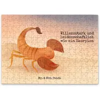 Mr. & Mrs. Panda Puzzle Sternzeichen Skorpion Design 192 Teile - Weiß - Geschenk, 1500, November, 1000, Geburtstag Oktober, 300, Skorpione, 2000, 500