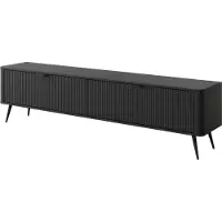 Yourhouse24 TV-Schrank TV-Lowboard 200 cm LANTE 2D beige/gold, schwarz