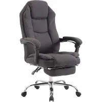 BellaFurn Ergonomischer Bürostuhl - Bürostuhl - Verstellbare Rückenlehne und Fußstütze | Farbe: dunkelgrau