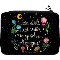 Mr. & Mrs. Panda Federtasche Magische Welt - Geschenk, Nacht, Federmäppchen, Dekoration, Bleistiftetui, Motivation, Weisheit, Etui, Mäppchen, Schwarz, Schreibmappe