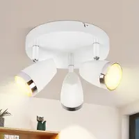 ZMH LED Deckenstrahler Modern rund 3 Flammig Weiß Warmweiß 3000 K schwenkbar 350° Deckenleuchte 12W für Flur Küche Wohnzimmer Esszimmer