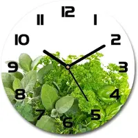 Tulup Wanduhr aus Glas 30fi Glasbild Glasuhr Gehärtetes Glas - schwarze-zeiger - Herbs