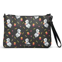 Mr. & Mrs. Panda Damenhandtasche Panda Pommes - Grau - Geschenk, Umhängetasche, Muster, Handtasche Damen, Pochette, Crossbody Bag