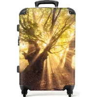 NoBoringSuitcases.com Großer Koffer - Bäume - Natur - Grün - Herbst - Kombinationsschloss TSA - Hartschalen Trolley 4 Rollen - 72 liter - Reisekoffer - 66 cmKoffer Mittelgroß 67x43x25 cm, 72L,