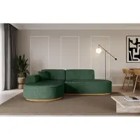 ALTDECOR Ecksofa in L-Form MARI-L1-v2 - 243x171x83 cm Grün - Corner Sofa Bett Eckcouch Couch Wohnlandschaft Cauchsofa