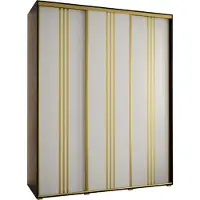 MEBLE KRYSPOL Davos 6 Schrank, drei Türen - 235,2x190x60 cm - Schwarz Weiß Gold