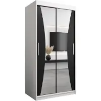MEBLE KRYSPOL Kleiderschrank, Schiebetürenschrank Schlafzimmer, Schrank mit Spiegel MONACO 100 cm