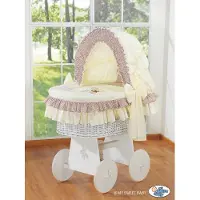 BellaFurn Krippenkorb mit Awising – Babybett – Extra geräumig und handgeflochtenes Schilfrohr