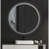 Coloray - Badezimmerspiegel – Modern Badspiegel LED Beleuchtung Wandspiegel - Rund Ø90 cm - (Farbtemperatur: Kaltweiß 6500K)