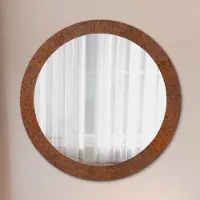 Wallfluent Spiegel - Mirror zum Wandspiegel Schlafzimmer – Schminkspiegel- verrostet Metall- Ø80cm