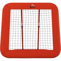 Northio Rebounder für Fußball, klappbar Fußball Rebounder mit Schutzrand, Heringe, 5 Stufig Höhenverstellbar Rückprallwand Netz für Handball, Volleyball und Basketball, Rot