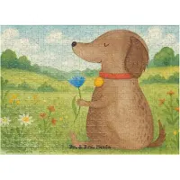 Mr. & Mrs. Panda Puzzle Hund Blume Design 551 Teile - Weiß - Geschenk, Sprüche, 300, Hunde, Legespiel, 1000, Geduldspiel, Niedlich, Süß, 500