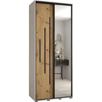 MEBLE KRYSPOL Davos 13 Schrank, zwei Türen - 235,2x110x45 cm - Weiß Artisan Schwarz