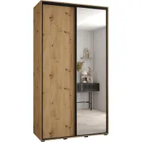 MEBLE KRYSPOL Cannes 3 Schrank mit 2 Schiebetüren - 205,2x140x45 cm - Artisan Artisan Schwarz