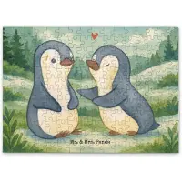 Mr. & Mrs. Panda Puzzle Pinguine trösten Design 192 Teile - Weiß - Geschenk, für Frauen, 500, 1000, Freundin, 1500, Partner, Freund, Hochzeitstag, Puzzlespiel, 2000