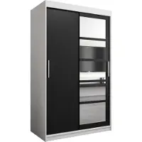 MEBLE KRYSPOL Kleiderschrank, Schiebetürenschrank Schlafzimmer, Schrank mit Spiegel ROMA 1 120 cm