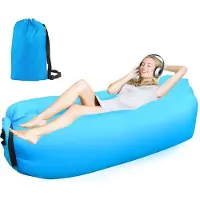 Generisch Aufblasbare Strandbank - 200 x 70 cm - Outdoor Camping Luftbank - Tragbare Verpackung - Blau
