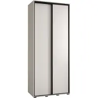 MEBLE KRYSPOL Cannes 1 Schrank mit 2 Schiebetüren - 205,2x120x45 cm - Weiß Weiß Schwarz