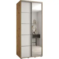 MEBLE KRYSPOL Davos 5 Schrank, zwei Türen - 235,2x110x60 cm - Artisan Weiß Silber