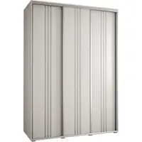 MEBLE KRYSPOL Davos 6 Schrank, drei Türen - 235,2x170x60 cm - Weiß Weiß Silber