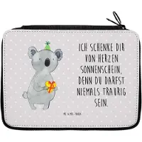 Mr. & Mrs. Panda Mäppchen Koala Geschenk - Grau Pastell - Party, Federtasche, Etui, Schlampermäppchen, Federmäppchen, Bleistiftetui, Geburtstag, Federmappe