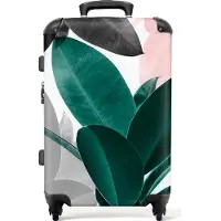 NoBoringSuitcases.com Großer Koffer - Pflanzen - Grün - Natur - Blätter - Kombinationsschloss TSA - Hartschalen Trolley 4 Rollen - 72 liter - Reisekoffer - 66 cmKoffer Mittelgroß 67x43x25 cm, 72L,