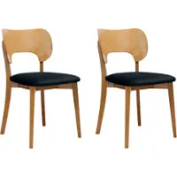 Konsimo Esszimmerstühle LYCO 2 St Gestell aus Massivholz, Marineblau, Stoff/Holz, Scandinavian, 47x80,5x45 cm