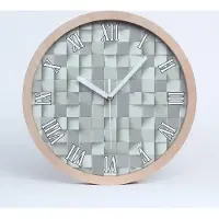 Tulup Holzuhr 30fi cm wanduhr - weiße Spitzen - geometrischer Hintergrund