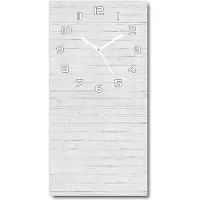 Tulup Wanduhr aus Glas – 30x60 cm - Glasbild - Glasuhr - Gehärtetes Glas -Backsteinmauer