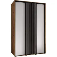 MEBLE KRYSPOL Sapporo 1 Schrank mit 3 Schiebetüren - 205,2x150x60 cm - Artisan Weiß Schwarz