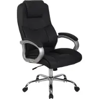 BellaFurn Bürostuhl XL Executive - Managementstuhl - Verstellbare Sitzhöhe - Kunstlederpolsterung | Farbe: Schwarz
