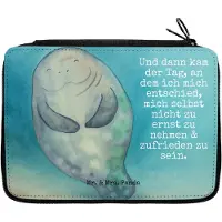 Mr. & Mrs. Panda Etui Seekuh Happy Design - Weiß - Geschenk, Federmäppchen, Freundin, Federtasche, Neustart, Federmappe, Liebeskummer, Meer, Mäppchen, Selbstliebe