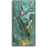 Coloray Wanduhr Bürouhr Leinwand Bild Geräuschlos 30x60 Malerei Abstrakte Kunst Flüssig - weiße Hände