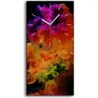 Coloray Wandbild Leinwand Bilder mit Uhr Geräuschlos 30x60 Malerei Abstrakte Kunst - weiße Hände