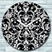 Coloray Wanduhr aus Glas Rund fi 30 Vintage 3d Blumen Quarz Deko Schlafzimmer Büro
