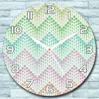 Coloray Wanduhr aus Glas Rund fi 30 Fischgrätenpunkte Quarz Deko Wohnzimmer Büro