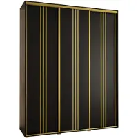 MEBLE KRYSPOL Davos 6 Schrank, drei Türen - 235,2x200x45 cm - Schwarz Schwarz Gold