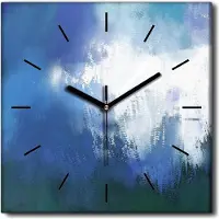 Coloray Uhr auf Leinwand 30x30 cm Wand Uhr Dekoration Wohnzimmer Segeltuch schwarze Hände -Aquarelle Mädchen