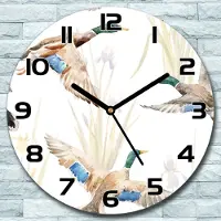 Coloray Wanduhr aus Glas Rund fi 30 Aquarell Enten Quarz Deko Wohnzimmer Büro