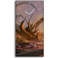 Coloray Wandbild Leinwand Bilder mit Uhr Quarz 30x60 Fantasie Landschaften Malerei - weiße Hände