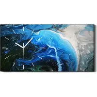 Coloray Leinwand Wanduhr Wandkunst Uhr Geräuschlos 60x30 Abstrakte Kunst Fluid - weiße Hände
