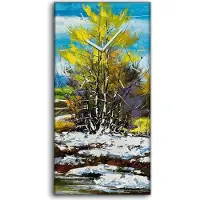 Coloray Wanduhr Leinwand Bild Uhr Kunstdruck 30x60 Foto Bild Am Waldrand im Winter - weiße Hände