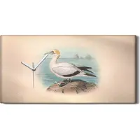 Coloray Wandbild Leinwand Bilder mit Uhr 60x30 Vögel Wild Tiere Zeichnung Kunst - weiße Hände