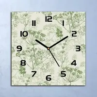 Coloray Wanduhr Echt-Glas-Küchenuhr Kräuter Französisch Quarz 30x30 Deko Bilder