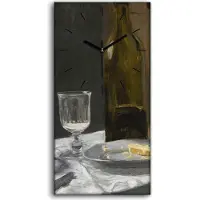 Coloray Küche Wohnzimmer Wand Leinwand Uhr Geräuschlos 30x60 Stilleben mit Flaschen - schwarze Hände