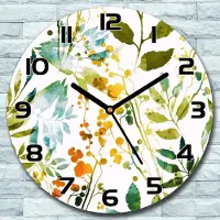 Coloray Wanduhr aus Glas Rund fi 30 Frühling Blumen Quarz Deko Schlafzimmer Büro