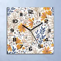 Coloray Wanduhr Echt-Glas-Küchenuhr Böhmische Blume Quarz Lautlos 30x30 Deko Bilder