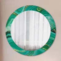 Tulup Runder dekorativer Spiegel - Achatmarmor - Rund: Ø70 cm