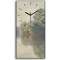 Coloray Wanduhr Uhr Wandbild Leinwand Geräuschlos 30x60 Die Seine in Giverty malen - schwarze Hände